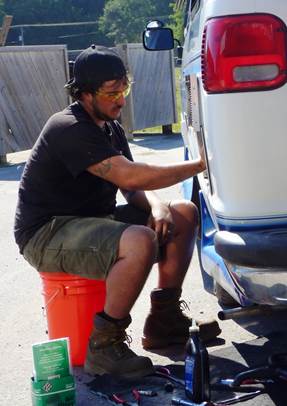 Sitting on Bucket